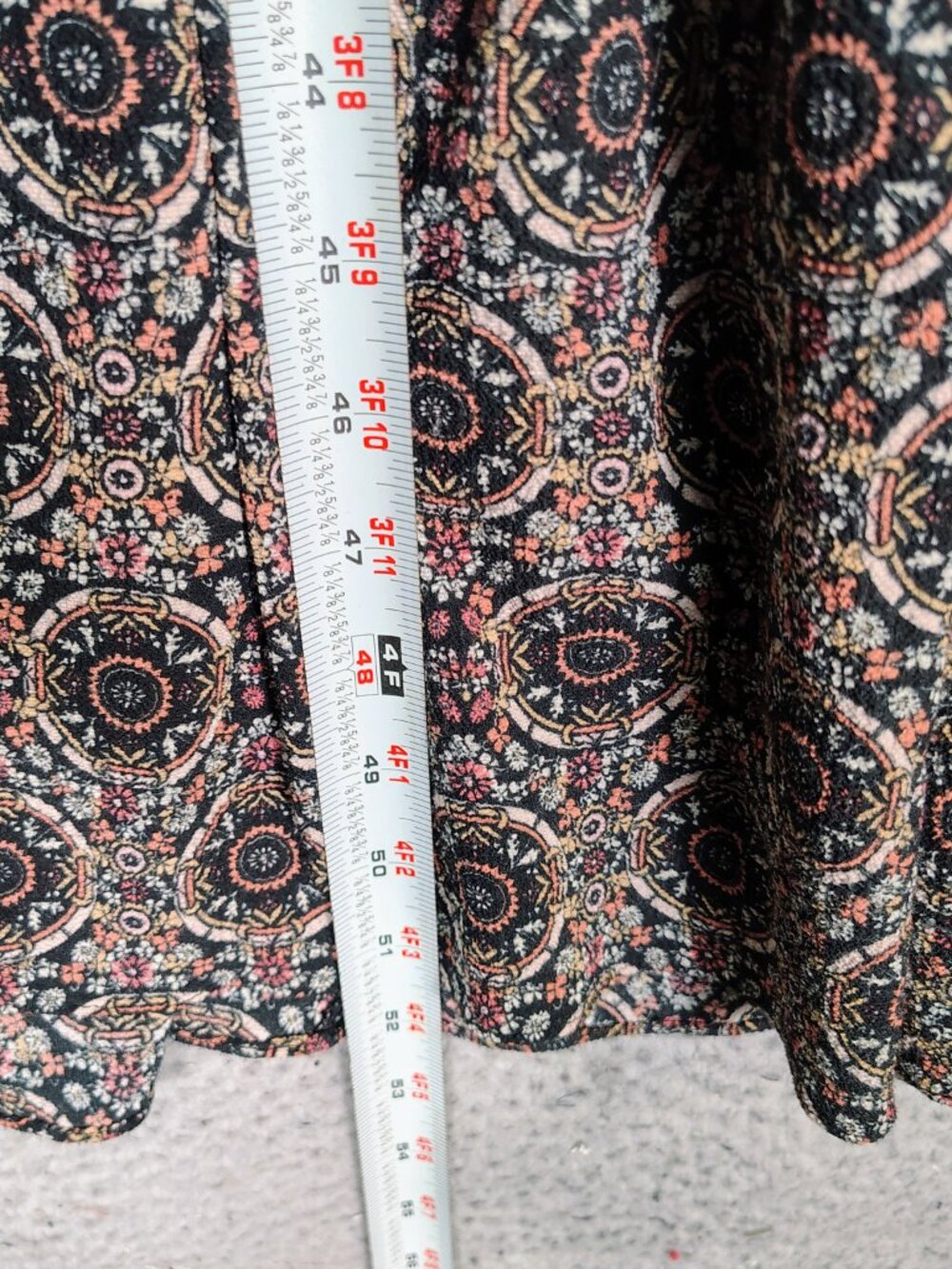 Max Studio Maxi Dress Womens S? 36" Chest Black Multi Floral Long Sleeve Cottage - Picture 9 of 12